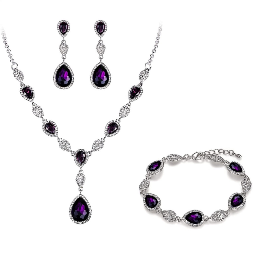 Amethyst color jewelry set